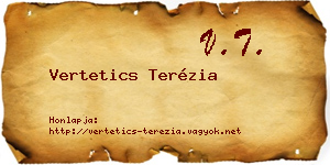 Vertetics Terézia névjegykártya